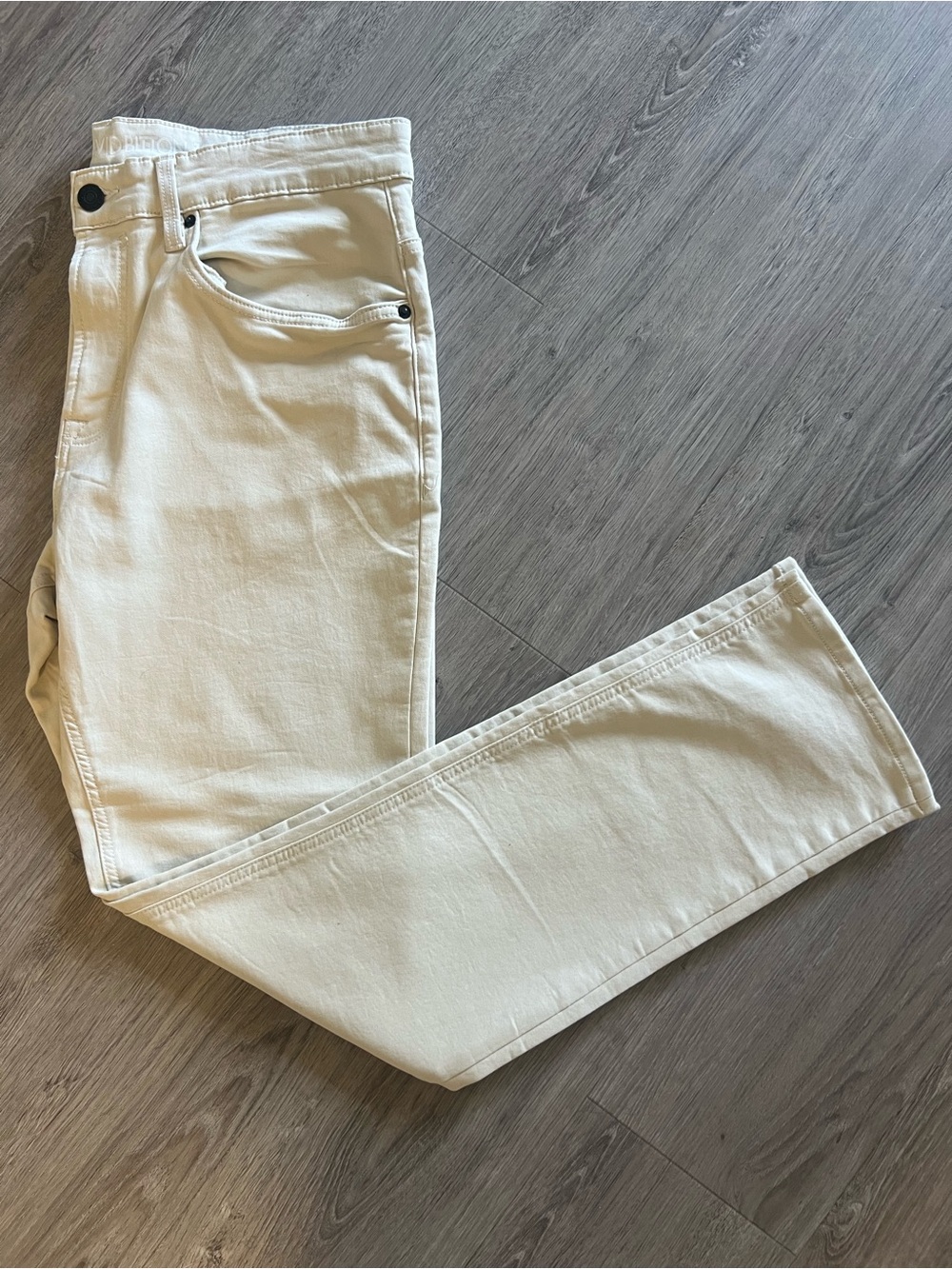 Buffalo David Bitton Cream Slim Straight Jeans | Men’s Designer Denim | Size 36